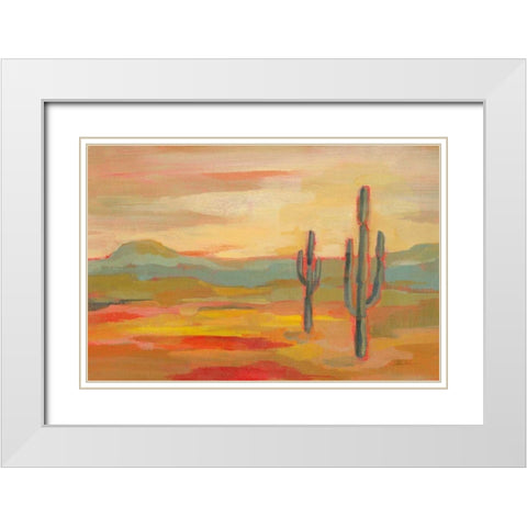 Desert Saguaro White Modern Wood Framed Art Print with Double Matting by Vassileva, Silvia