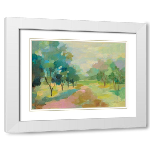 Sunrise Forest White Modern Wood Framed Art Print with Double Matting by Vassileva, Silvia