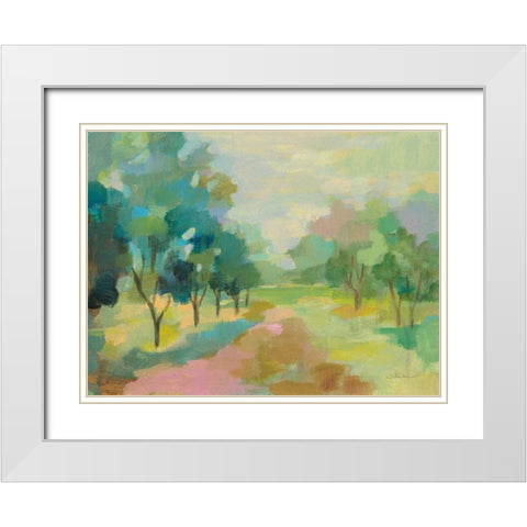 Sunrise Forest White Modern Wood Framed Art Print with Double Matting by Vassileva, Silvia