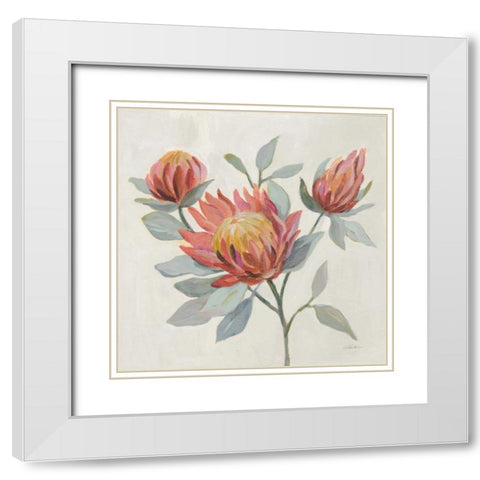 Field Bloom II White Modern Wood Framed Art Print with Double Matting by Vassileva, Silvia
