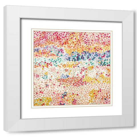Hours of Flowers I White Modern Wood Framed Art Print with Double Matting by Davis, Joan E.