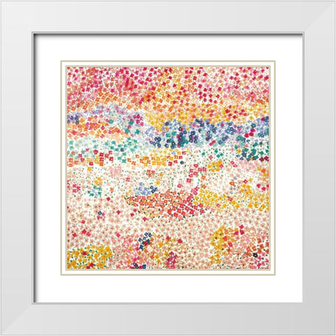 Hours of Flowers I White Modern Wood Framed Art Print with Double Matting by Davis, Joan E.