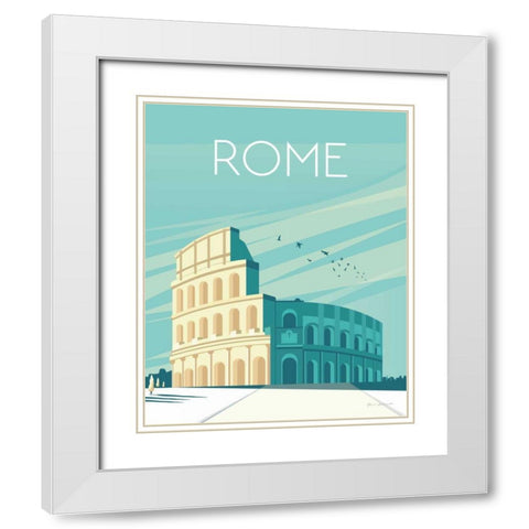 Rome White Modern Wood Framed Art Print with Double Matting by Escalante, Omar