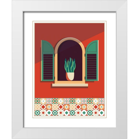 Window Lisboa White Modern Wood Framed Art Print with Double Matting by Escalante, Omar