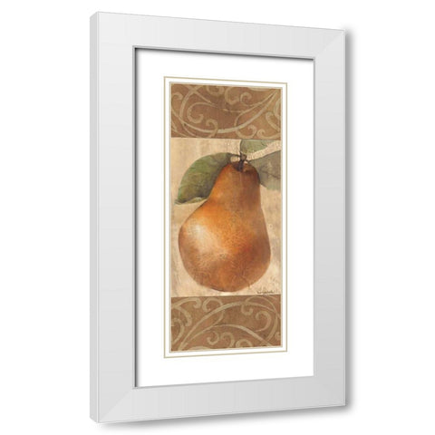 Patterned Pear White Modern Wood Framed Art Print with Double Matting by Hristova, Albena