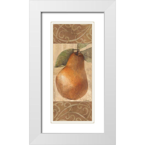 Patterned Pear White Modern Wood Framed Art Print with Double Matting by Hristova, Albena