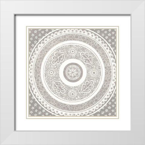 Hemma III Neutral Crop White Modern Wood Framed Art Print with Double Matting by Lovell, Kathrine