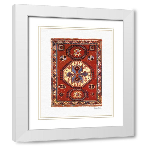 Moroccan Rug I White Modern Wood Framed Art Print with Double Matting by Zaman, Farida