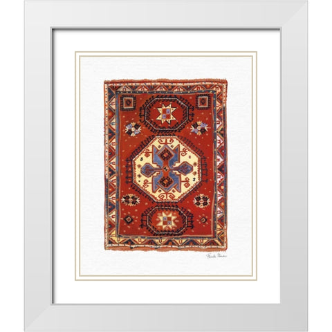 Moroccan Rug I White Modern Wood Framed Art Print with Double Matting by Zaman, Farida