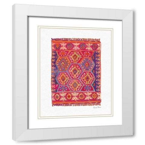 Moroccan Rug II White Modern Wood Framed Art Print with Double Matting by Zaman, Farida