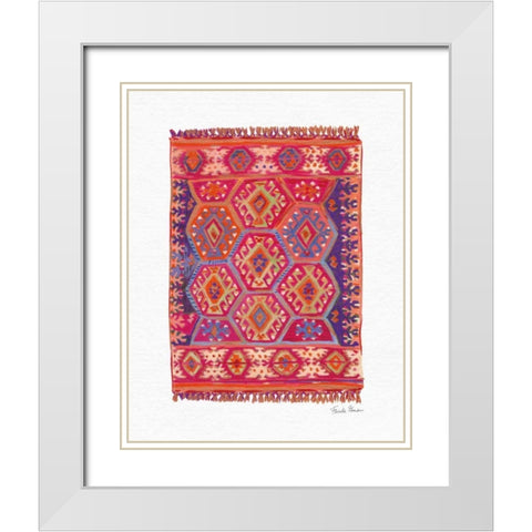 Moroccan Rug II White Modern Wood Framed Art Print with Double Matting by Zaman, Farida
