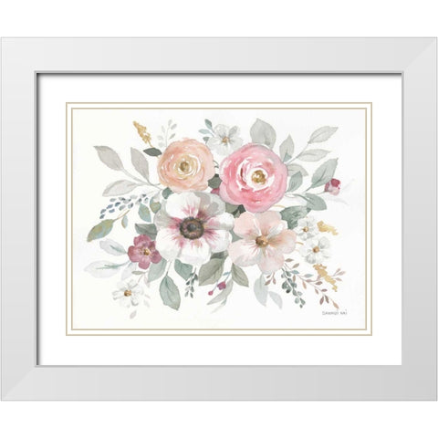 Essence of Spring I White Modern Wood Framed Art Print with Double Matting by Nai, Danhui