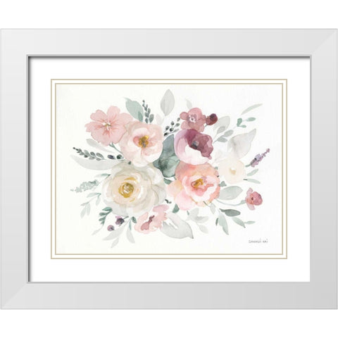 Essence of Spring II White Modern Wood Framed Art Print with Double Matting by Nai, Danhui