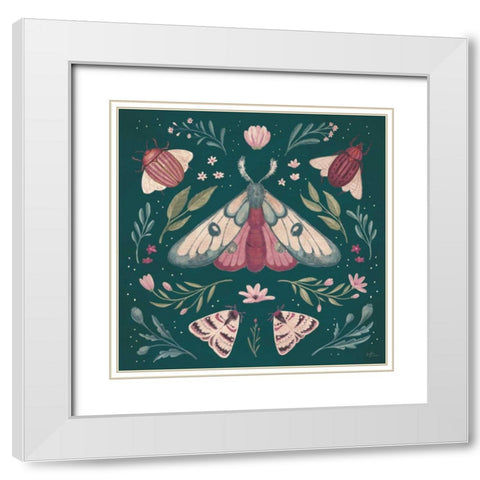 Winged Study II Plum White Modern Wood Framed Art Print with Double Matting by Penner, Janelle