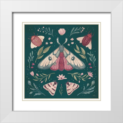 Winged Study II Plum White Modern Wood Framed Art Print with Double Matting by Penner, Janelle