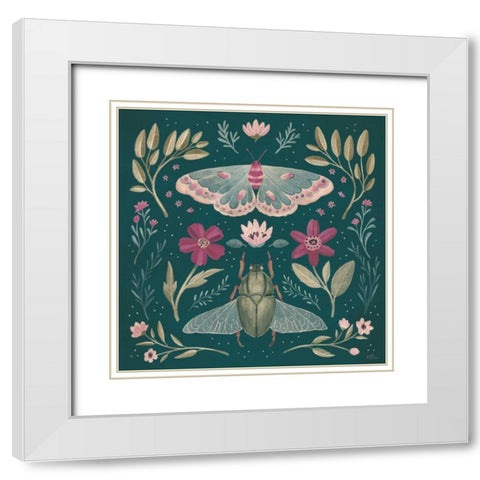 Winged Study III Plum White Modern Wood Framed Art Print with Double Matting by Penner, Janelle
