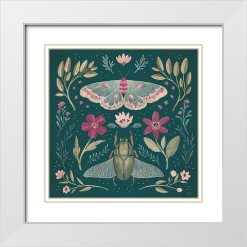 Winged Study III Plum White Modern Wood Framed Art Print with Double Matting by Penner, Janelle