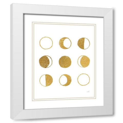 The Moon Phases White Modern Wood Framed Art Print with Double Matting by Hershey, Moira