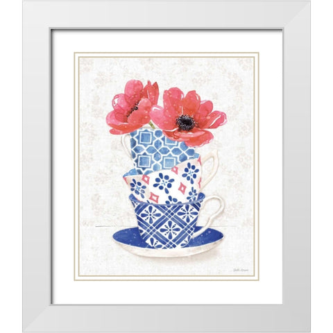 From the East VII White Modern Wood Framed Art Print with Double Matting by Grove, Beth