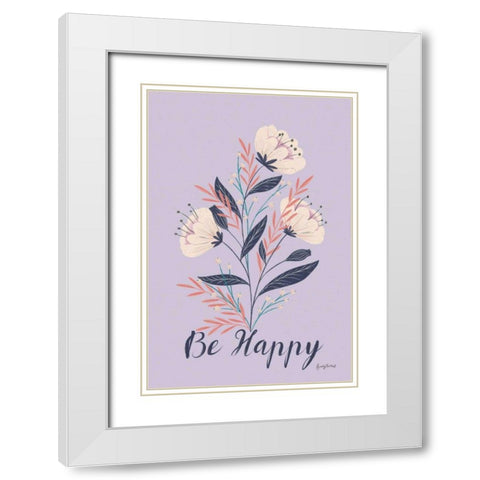 Modern Floral I Lilac White Modern Wood Framed Art Print with Double Matting by Thorns, Becky
