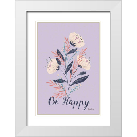 Modern Floral I Lilac White Modern Wood Framed Art Print with Double Matting by Thorns, Becky
