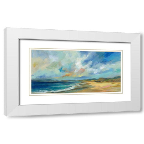 Sunny Bay White Modern Wood Framed Art Print with Double Matting by Vassileva, Silvia