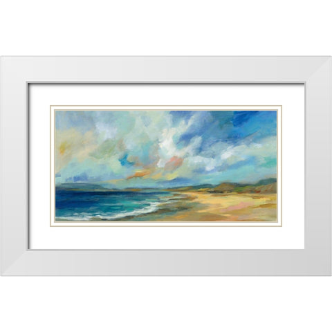 Sunny Bay White Modern Wood Framed Art Print with Double Matting by Vassileva, Silvia