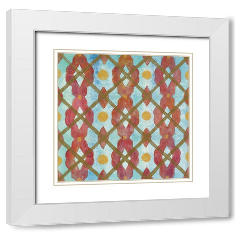 Boho Lattice III White Modern Wood Framed Art Print with Double Matting by Vassileva, Silvia