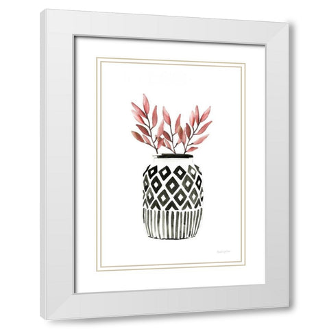 Geometric Vases II White Modern Wood Framed Art Print with Double Matting by Charro, Mercedes Lopez