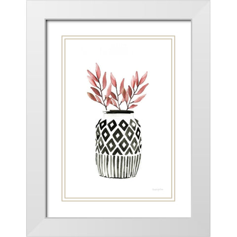 Geometric Vases II White Modern Wood Framed Art Print with Double Matting by Charro, Mercedes Lopez