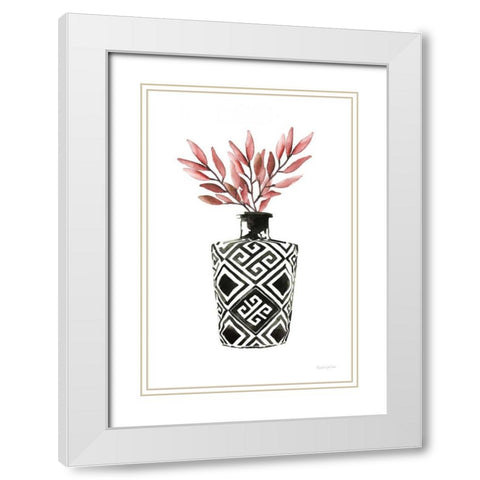 Geometric Vases III White Modern Wood Framed Art Print with Double Matting by Charro, Mercedes Lopez