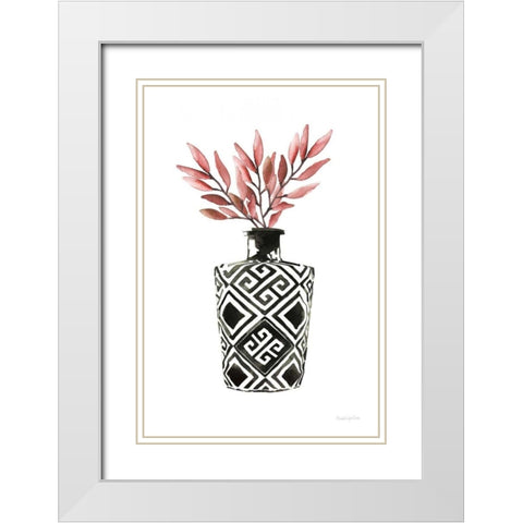 Geometric Vases III White Modern Wood Framed Art Print with Double Matting by Charro, Mercedes Lopez