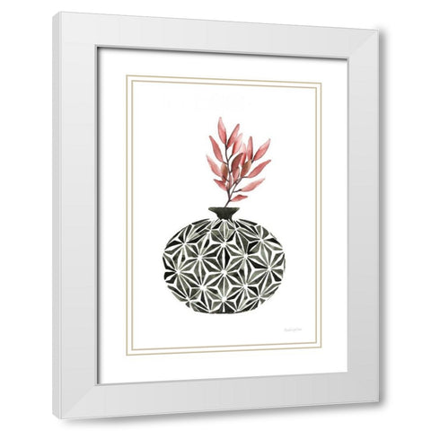 Geometric Vases IV White Modern Wood Framed Art Print with Double Matting by Charro, Mercedes Lopez