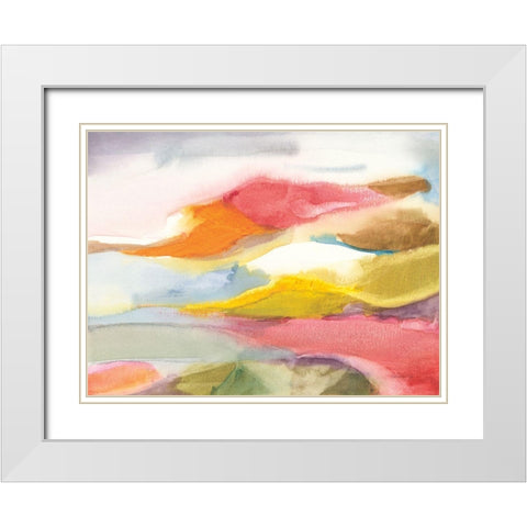 Nirvana White Modern Wood Framed Art Print with Double Matting by Nai, Danhui