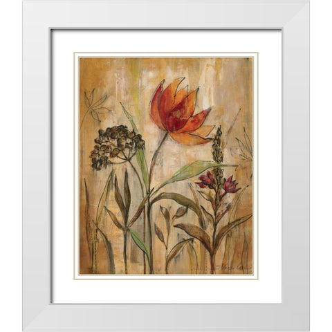 Aquarelle Garden I White Modern Wood Framed Art Print with Double Matting by Vassileva, Silvia