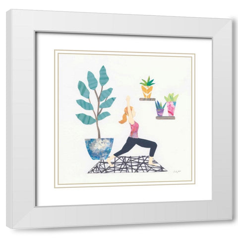 Namaste I White Modern Wood Framed Art Print with Double Matting by Prahl, Courtney