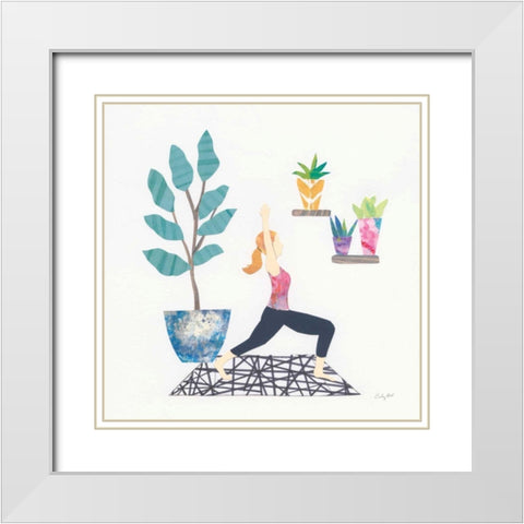 Namaste I White Modern Wood Framed Art Print with Double Matting by Prahl, Courtney