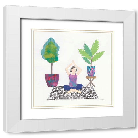 Namaste II White Modern Wood Framed Art Print with Double Matting by Prahl, Courtney