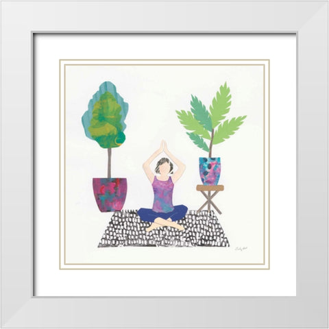 Namaste II White Modern Wood Framed Art Print with Double Matting by Prahl, Courtney