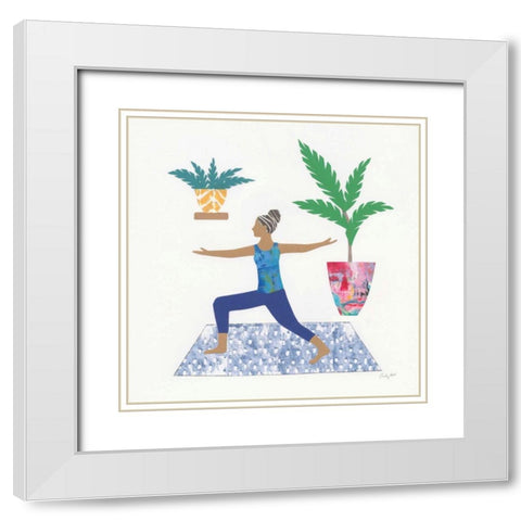 Namaste IV White Modern Wood Framed Art Print with Double Matting by Prahl, Courtney