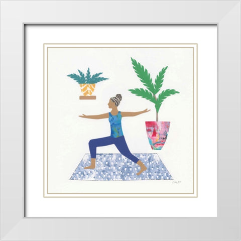 Namaste IV White Modern Wood Framed Art Print with Double Matting by Prahl, Courtney