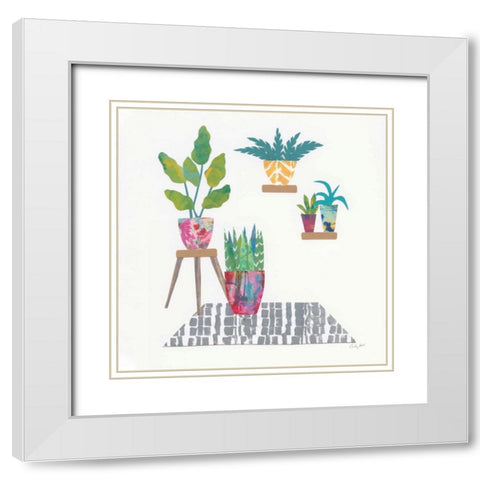 Namaste V White Modern Wood Framed Art Print with Double Matting by Prahl, Courtney