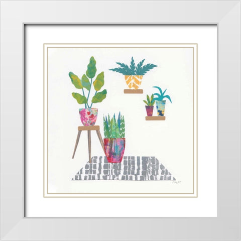 Namaste V White Modern Wood Framed Art Print with Double Matting by Prahl, Courtney