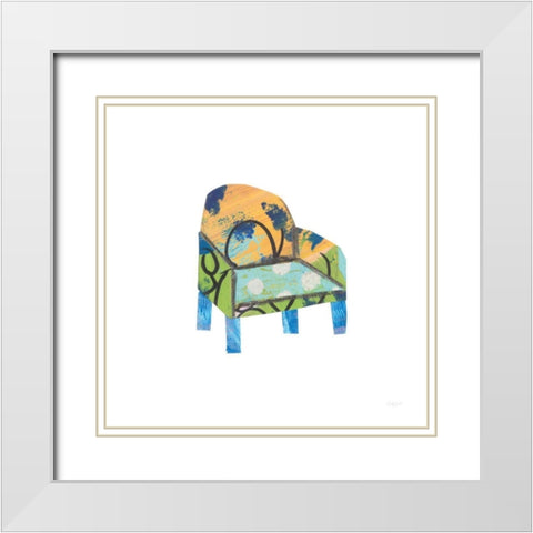 Mod Chairs II White Modern Wood Framed Art Print with Double Matting by Prahl, Courtney