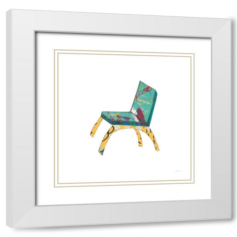 Mod Chairs III White Modern Wood Framed Art Print with Double Matting by Prahl, Courtney
