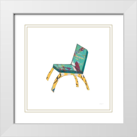 Mod Chairs III White Modern Wood Framed Art Print with Double Matting by Prahl, Courtney