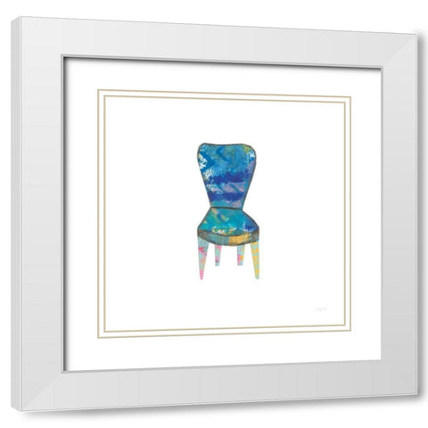 Mod Chairs VI White Modern Wood Framed Art Print with Double Matting by Prahl, Courtney