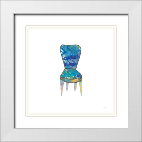 Mod Chairs VI White Modern Wood Framed Art Print with Double Matting by Prahl, Courtney