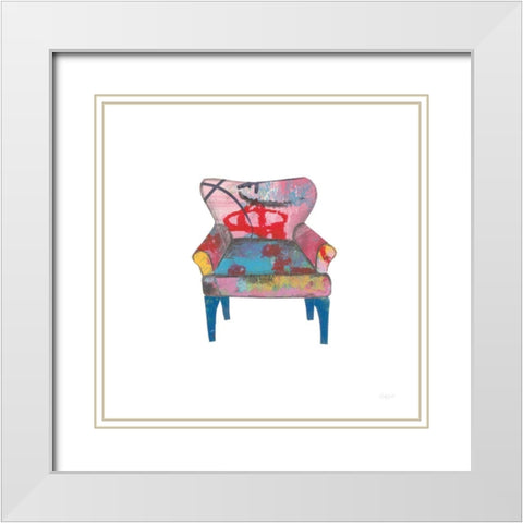 Mod Chairs VIII White Modern Wood Framed Art Print with Double Matting by Prahl, Courtney