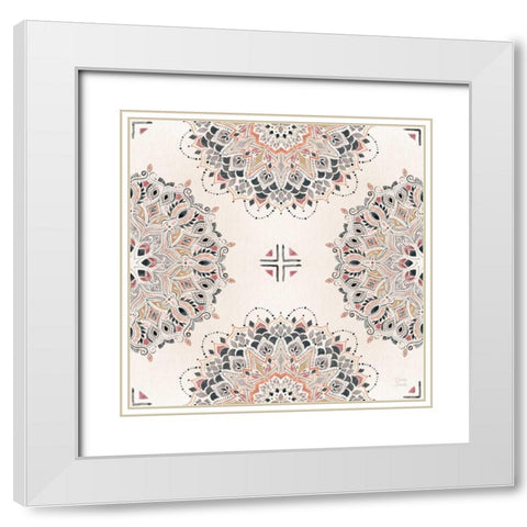 Kasbah Crush Pattern IA White Modern Wood Framed Art Print with Double Matting by June, Dina